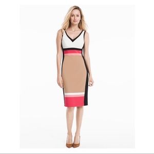 WHBM VNeck Colorblock Sheath Dress